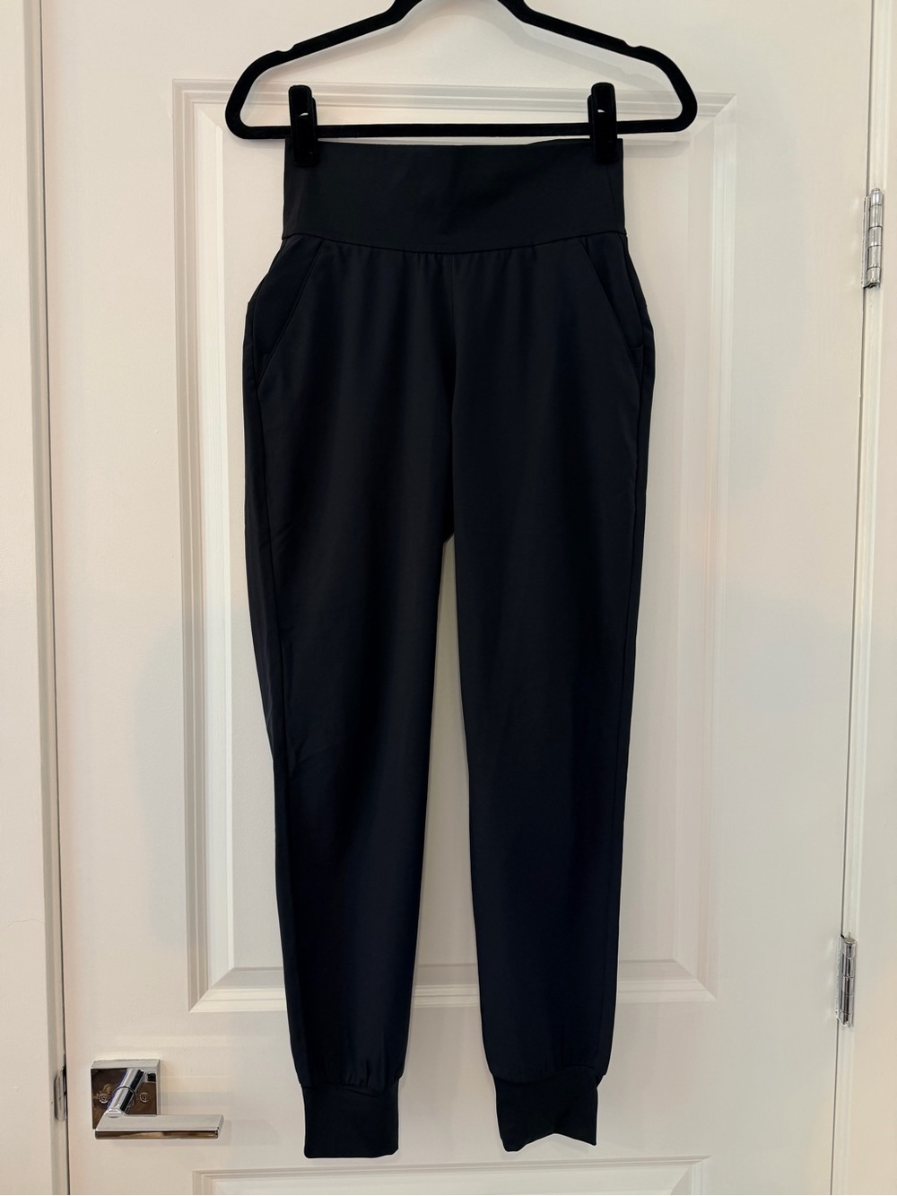 adidas Black High-Waist Jogger Pants with Pockets